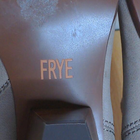 Frye Reina Leather Bootie Boots Pointed Stacked Heel 8.5M New - Picture 12 of 16